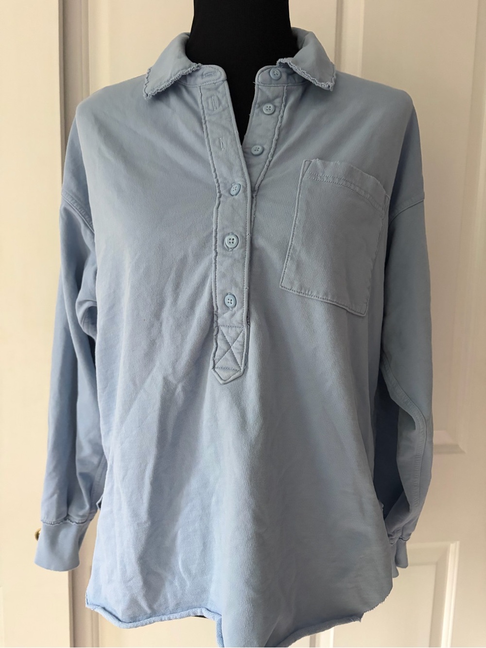 Aerie Take It Easy Popover Polo Sweatshirt XXS - Picture 2 of 5